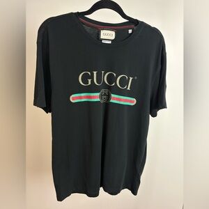 Gucci Black Tee with Iconic Logo